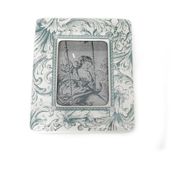 Vintage Charpente Ceramic Tabletop Picture Frame Victorian Floral French Lily - Picture 1 of 7